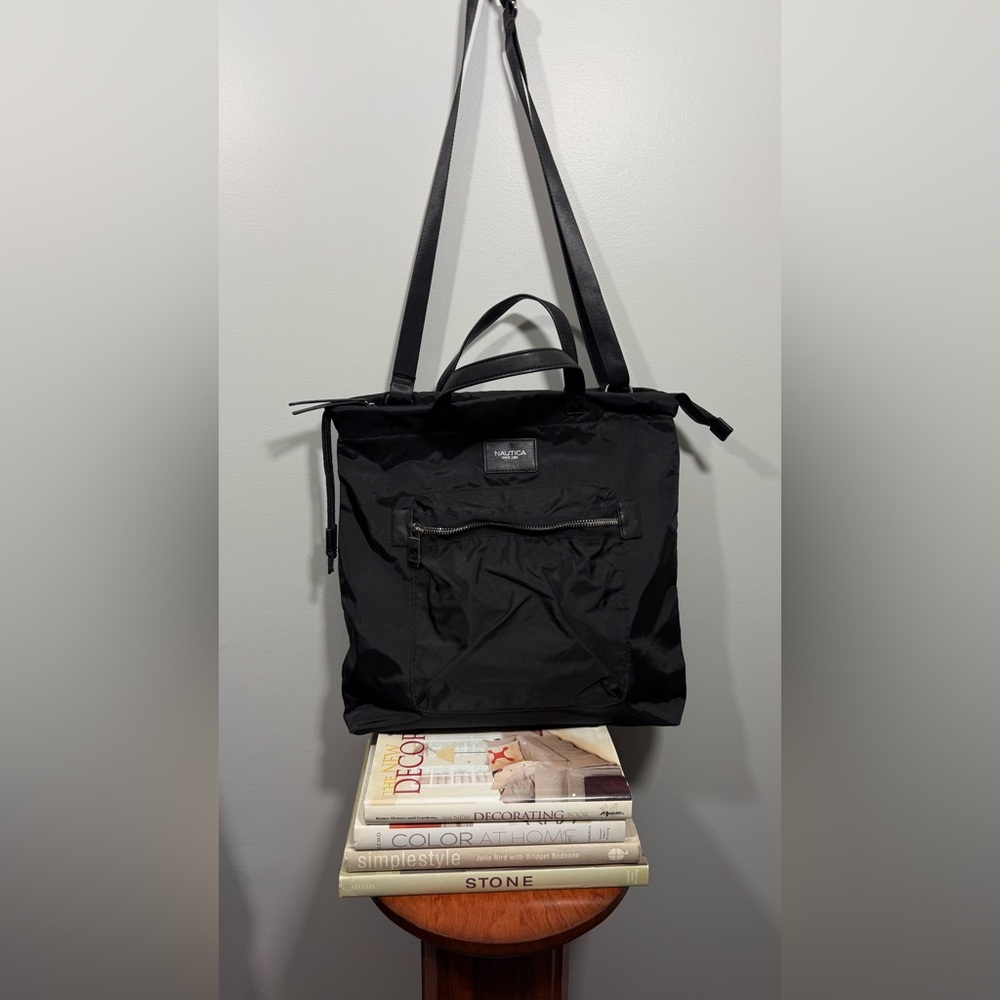 Nautica Sleek Black Crossbody/Tote Bag